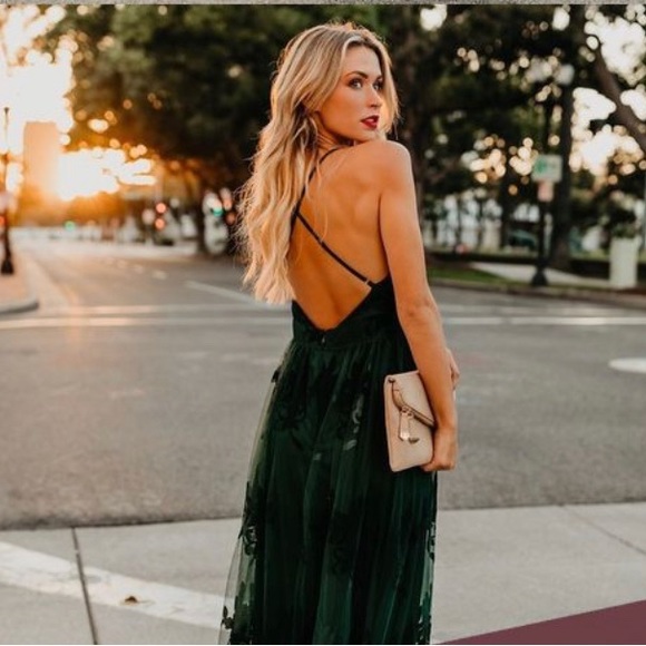 Vici Elegant Green Evening Dress - Picture 3 of 12